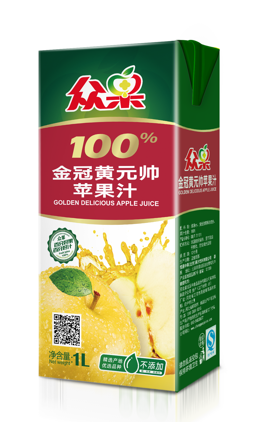 众果100%果汁1l装